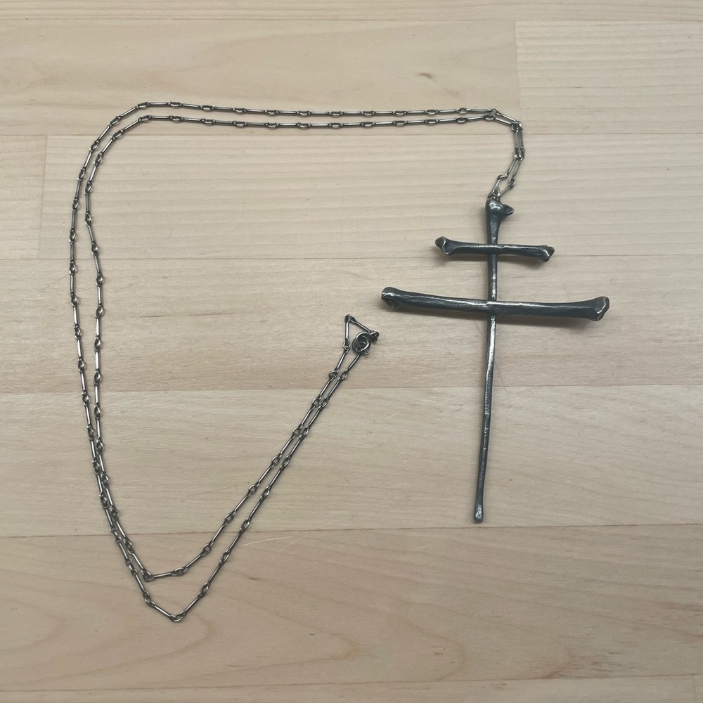 Blood Milk As Above, So Below Large Lorraine Cross Sterling Necklace - Picture 4 of 6